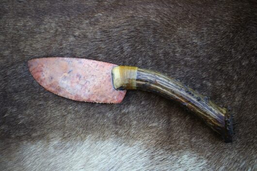 Coral & Dark Antler knife